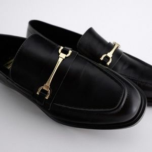 COPY - ZARA Metal Buckle Black Loafers still new with tags